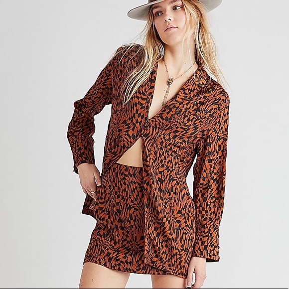 Free People Dresses & Skirts - NWT 2 piece free people printed cskirt set co-ord slip skirt -XS.    Tunic dress